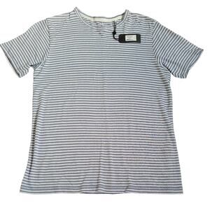 Rag & Bone Linen Blend Round Neck Tunic Top Sz 2XL Dusk Lavender Air Stripe NWT